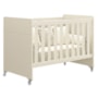Dormitório Luna Max Guarda Roupa, Cômoda 4 Gavetas e Berço Evolution Areia Fosco com Colchão Baby Physical - Reller Móveis