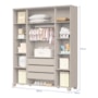 Dormitório Luna Max Guarda Roupa, Cômoda 4 Gavetas e Berço Evolution Areia Fosco com Colchão Supreme - Reller Móveis