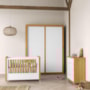 Dormitório Tutto New 2 Portas, Cômoda 4 Gavetas e Berço Branco Soft/Freijó - Matic Móveis