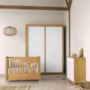 Dormitório Tutto New 2 Portas, Cômoda 4 Gavetas e Berço Freijó/Branco Soft com Colchão D18 - Matic Móveis