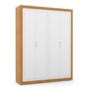 Dormitório Tutto New 4 Portas, Cômoda 1 Porta, Berço Branco Soft/Freijó com Colchão D18 - Matic Móveis 