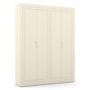 Dormitório Tutto New 4 Portas, Cômoda 1 Porta e Berço Off White com Capitonê e Colchão Physical - Matic Móveis