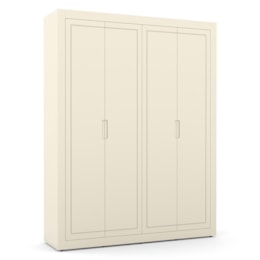 Dormitório Tutto New 4 Portas, Cômoda 1 Porta e Berço Off White com Capitonê e Colchão Supreme - Matic Móveis
