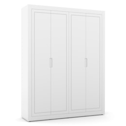 Dormitório Tutto New 4 Portas, Cômoda 4 Gavetas e Berço Branco Soft com Capitonê e Colchão Supreme - Matic Móveis Dormitório Tutto New 4 Portas, Cômoda 4 Gavetas e Berço Branco Soft com Capitonê e Colchão Supreme - Matic Móveis