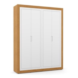Dormitório Tutto New 4 Portas, Cômoda 4 Gavetas e Berço Freijó/Branco Soft com Colchão D18 - Matic Móveis   Dormitório Tutto New 4 Portas, Cômoda 4 Gavetas e Berço Freijó/Branco Soft com Colchão D18 - Matic Móveis
