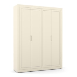 Dormitório Tutto New 4 Portas, Cômoda 4 Gavetas e Berço Off White com Colchão D18 - Matic Móveis  