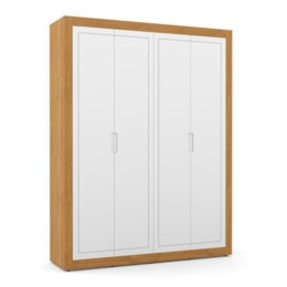 Dormitório Tutto New 4 Portas, Cômoda, Berço Freijó/Branco Soft com Colchão e Mesinha - Matic Móveis  