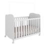 Dormitório Uli Guarda Roupa 3 Portas, Cômoda e Berço Branco Brilho com Colchão Baby Physical - Móveis Peroba