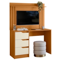 Escrivaninha com Painel Doble Cinamomo/Off White para TV até 42" - Móveis Albatroz Escrivaninha com Painel Doble Cinamomo/Off White para TV até 42" - Móveis Albatroz