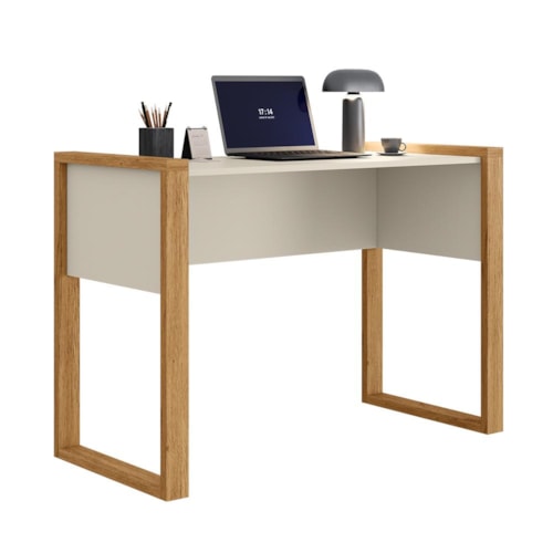 Escrivaninha Mesa para Computador Office 5030 Freijó/Off White Fosco - Qmovi