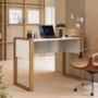 Escrivaninha Mesa para Computador Office 5030 Freijó/Off White Fosco - Qmovi