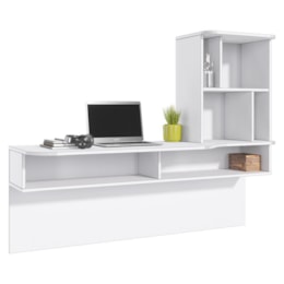 Escrivaninha Multifuncional Suspensa Lilac com 6 Nichos Branco - PR Móveis  Escrivaninha Multifuncional Suspensa Lilac com 6 Nichos Branco - PR Móveis