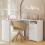 Escrivaninha Office de Canto Flora Branco Fosco - Mobler