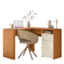 Escrivaninha Office de Canto Flora Canela/Off White - Mobler