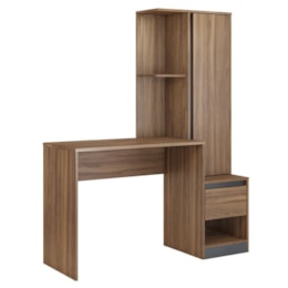 Escrivaninha Office Morada com Armário 1 Porta e 1 Gaveta Amêndola/Grafito - Demóbile   Escrivaninha Office Morada com Armário 1 Porta e 1 Gaveta Amêndola/Grafito - Demóbile