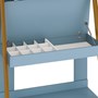 Estante Escrivaninha Simba Azul Fosco com Pés Amadeirado - Reller Móveis  