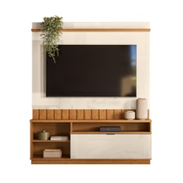 Estante Home Diamantina Canela/Off White 150cm para TV até 60” - Mobler