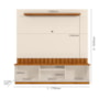 Estante Home Florianópolis 175cm Off White/Canela para TV até 70” - Mobler
