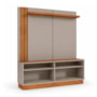 Estante Home Fortaleza Grigio Fosco/Canela 160cm para TV até 60” - Mobler