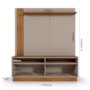 Estante Home Fortaleza Grigio Fosco/Canela 160cm para TV até 60” - Mobler