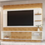 Estante Home Guaíba 200cm Off White/Amêndoa para TV até 65” - Mobler