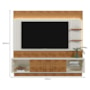 Estante Home Guaíba 200cm Off White/Amêndoa para TV até 65” - Mobler