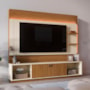 Estante Home Guaíba 200cm Off White/Canela para TV até 65” - Mobler