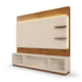 Estante Home Guaíba 200cm Off White/Canela para TV até 65” - Mobler