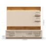 Estante Home Guaíba 200cm Off White/Canela para TV até 65” - Mobler