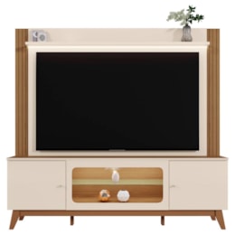 Estante Home Maceió Off White/Amêndoa para TV até 75” - Mobler