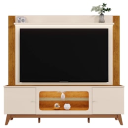 Estante Home Maceió Off White/Canela para TV até 75” - Mobler