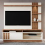 Estante Home Mariana Off White/Amêndoa 180cm para TV até 55” - Mobler