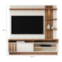 Estante Home Mariana Off White/Amêndoa 180cm para TV até 55” - Mobler