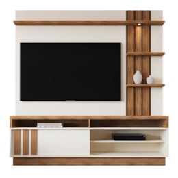 Estante Home Mariana Off White/Amêndoa 180cm para TV até 55” - Mobler