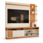 Estante Home Mariana Off White/Canela 180cm para TV até 55” - Mobler