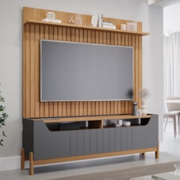 Estante Home Moema Grafite/Nature para TV até 70” - Permóbili