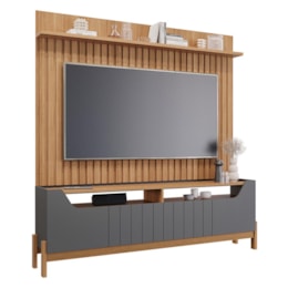 Estante Home Moema Grafite/Nature para TV até 70” - Permóbili Estante Home Moema Grafite/Nature para TV até 70” - Permóbili