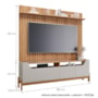 Estante Home Moema Off White/Nature para TV até 70” - Permóbili 