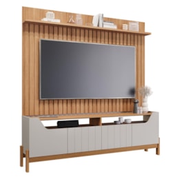 Estante Home Moema Off White/Nature para TV até 70” - Permóbili Estante Home Moema Off White/Nature para TV até 70” - Permóbili