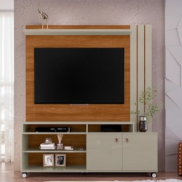 Estante Home Nevada 160cm Grigio Fosco/Cinamomo Mel para TV até 60” - Mobler Estante Home Nevada 160cm Grigio Fosco/Cinamomo Mel para TV até 60” - Mobler