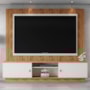 Estante Home Santos 201,2cm Off White/Amêndoa para TV até 70” - Mobler