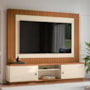 Estante Home Santos 201,2cm Off White/Canela para TV até 70” - Mobler