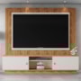 Estante Home Santos 201,2cm Pérola Metalizado/Amêndoa para TV até 70” - Mobler