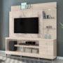Estante Home Theater Alan Calacata/Off White para TV até 55” com Rodízios - Madetec