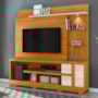 Estante Home Theater Alan Cinamomo/Off White para TV até 55” com Pés - Madetec