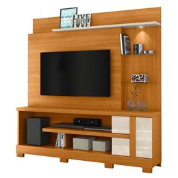 Estante Home Theater Alan Cinamomo/Off White para TV até 55” com Pés - Madetec