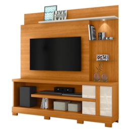 Estante Home Theater Alan Cinamomo/Off White para TV até 55” com Pés - Madetec Estante Home Theater Alan Cinamomo/Off White para TV até 55” com Pés - Madetec