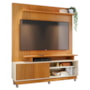 Estante Home Theater Ares Cinamomo/Off White para TV até 65” com Rodízios - Madetec