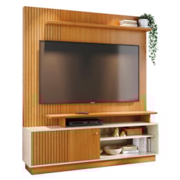 Estante Home Theater Ares Cinamomo/Off White para TV até 65” - Madetec
