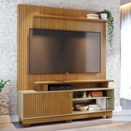 Estante Home Theater Ares Cumaru/Opala para TV até 65” com Pés - Madetec